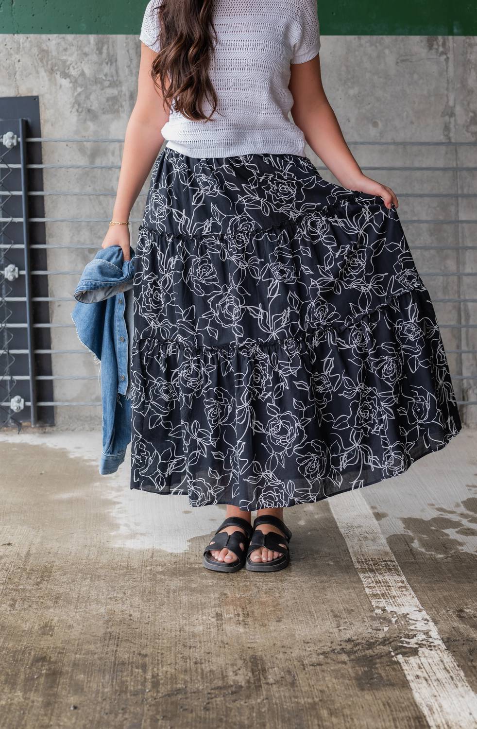 New Calista Zoe Skirt In Black Ivory